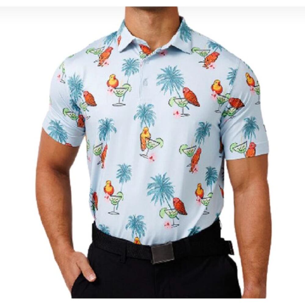 WAGGLE Men's Pargarita Performance Golf Polo // L - Picture 8 of 8
